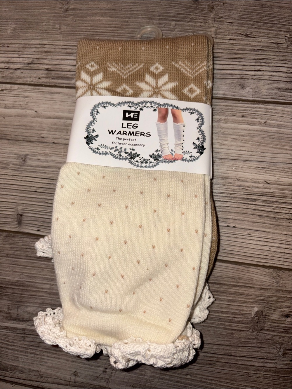 NWT Leg Warmers - Knit with Lace Trim